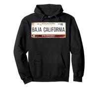 Baja California Mexico License Plate Travel Vacation Beach Felpa con Cappuccio