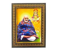 Bajaj Creations Neem Karoli Baba Cornice per foto religiosa con Lord Hanuman Swaroop per mandir e decorazione della casa dimensioni (15,2 x 20,3 cm (piccolo))