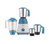 Bajaj Rex DLX 750W - Macinino miscelatore a 4 pentole, colore: bianco e blu