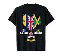 Bajan Bandiera Britannica e giamaicana Outfit Idea per Bambini Heritage Maglietta