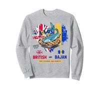 Bajan Bandiera Britannica Idea Per Bambini Bajan Flying Fish & Chips Felpa
