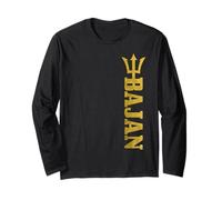 Bajan Barbados Flag Pride Vintage Uomo Donna Maglia a Manica