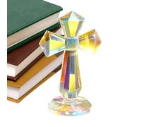 Bajbumgn Figurina Croce di | Statua Religiosa Decorativa 15 Cm,Croce con Design Angolato 360° per Libreria Sala Preghiere Ufficio Pastori Tavola Chiesa Collezionisti Davanzale