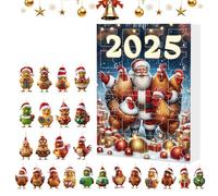 Bajbumgn Pendenti Gallina Per Albero Di Natale,Pendenti 2D In Acrilico Con - Calendario 'Avvento 24 Giorni Pendente Charm Animale per Casa Finestra Porta Party Decorazione