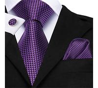 BAJIE Cravatta da Uomo Cravatta Viola da Uomo in Seta Cravatta Paisley Cravatta Hanky Gemelli Set La Nuova Festa Nuziale Cravatte da Uomo