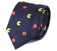 BAJIE Cravatta da Uomo Microfibra Jacquard Gioco Tema Carattere Simbolo Giallo E Rosso Fantasma Cravatta Uomo Cravatta Festa del papà Compleanno Cravatta Noi