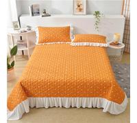 BAJIN Copriletto 240 x 245 cm, arancione con 2 federe, leggero e morbida microfibra floreale, reversibile, set per tutte le stagioni