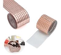 Bajiuxhfei 3200 Pezzis Mini Specchio Mosaico Vetro, Mini Piastrelle Autoadesive Quadrate, Tessere Mosaico a Specchio Quadrato, per Cucina, Bagno, Ristorante, Hotel (Oro rosa)