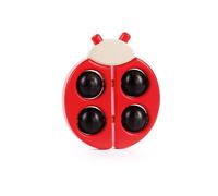 BAJO massaggiagengive in legno a forma di coccinella - rosso