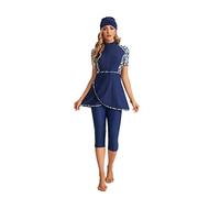BaJooruly Costume da Bagno a Maniche Corte Costume da Sole Costume da Surf Abbigliamento da Spiaggia Femminile Plus Size(4XL,J4)