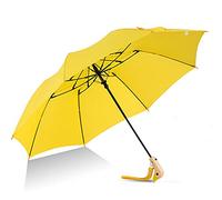 BaJooruly Cute Duck Head Umbrella Auto Open, Wood Handle Compact Windproof Travel Umbrella(Yellow)