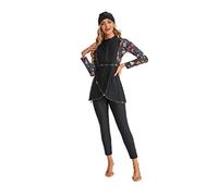 BaJooruly Modest Swimsuit for Women Plus Size Bukini for Girls Full Coverage Bathing Suit Swimming Costume(XS,J2)