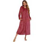 BaJooruly Women's Flannel Pajama Set Long Sleeve Zip-Up Front, Cozy Soft Winter Warm Sleepwear & Loungewear(L, J2)