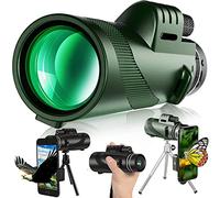 BAK4 - Telescopio monoculare con supporto per smartphone e treppiede, prisma compatto BAK4 per adulti e bambini, oculare di alto livello, per bird watching, escursioni, concerti