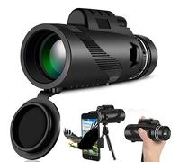 BAK4 - Telescopio monoculare con supporto per smartphone e treppiede, prisma compatto BAK4 per adulti e bambini, oculare di alto livello, per bird watching, escursioni, concerti