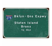 Bakaevsm Targa in latta con staten Island Bronx 1/2 miglio intercontinentale 278, indicatore di direzione autostradale, segnaletica per bar, aeroporto, autostrada, club, decorazione da parete