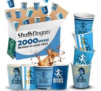 BAKAJI 2000 Bicchierini da Caffè Monouso Capacità 75 ml, Tazzina in Carta Usa e Getta Riciclabili per Hotel, B&B, Casa, Feste ed Eventi, Tazze Resistenti Biodegradabili e Ecosostenibili (D10 S)