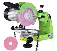 Bakaji Affilacatene Elettrico da banco per Catena Motosega Affila Catena con Serraggio Automatico e Angolo di Affilatura Regolabile Potenza 230 W 3000 Rpm 2 Dischi 145 mm Inclusi (230 Watt)