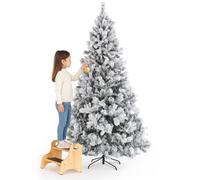 BAKAJI Albero di Natale Foltissimo Rami a Innesto, Decorazione Natalizia Molto Folta, Punte Bianche e Base a Croce, Addobbo Natalizio Molto Pieno (Bianco Winter Palace, 180 cm)