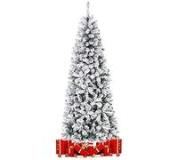 Bakaji Albero di Natale INNEVATO Bianco 210 cm Ecologico, Base a Croce in ferro, 668 Rami apertura ad ombrello, Aghi Anti Caduta, Foltissimo
