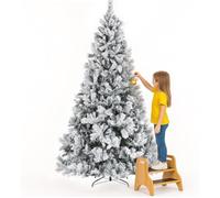 BAKAJI Albero di Natale Innevato Foltissimo 2050 Rami a Innesto, Decorazione Natalizia Molto Folta, Punte Bianche e Base a Croce, Addobbo Natalizio Molto Pieno (Bianco Winter Palace, 240 cm)
