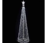 BAKAJI Albero di Natale Luminoso 280 CM Led Luci con Giochi di Luce Struttura in Metallo Decorazione Natalizia Design Minimal Artificiale Arredamento Natalizio Addobbo (Bianco Freddo 753 LED)