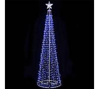 BAKAJI Albero di Natale Luminoso 280 CM Led Luci con Giochi di Luce Struttura in Metallo Decorazione Natalizia Design Minimal Artificiale Arredamento Natalizio Addobbo (Blu 753 LED)