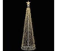 BAKAJI Albero di Natale Luminoso 280 CM Led Luci con Giochi di Luce Struttura in Metallo Decorazione Natalizia Design Minimal Artificiale Arredamento Natalizio Addobbo (Bianco Caldo 753 LED)