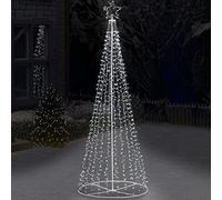 BAKAJI Albero di Natale Luminoso 340 CM Led Luci con Giochi di Luce Struttura in Metallo Decorazione Natalizia Design Minimal Artificiale Arredamento Natalizio Addobbo (BIANCO FREDDO)