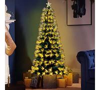 Bakaji Albero di Natale Luminoso Altezza 120 cm con 135 Luci Bianco Caldo Decorazioni Natalizie da Esterno e Interno Addobbi Natalizi Design Moderno Elegante Base a Croce
