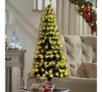 Bakaji Albero di Natale Luminoso Altezza 90 cm con 95 Luci Bianco Caldo Decorazioni Natalizie da Esterno e Interno Addobbi Natalizi Design Moderno Elegante Base a Croce
