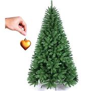 Bakaji Albero Di Natale Pino Cuore d'oro Ecologico e Ignifugo Con Base a Croce In Ferro Pieghevole Super Folto Rami Innesto Ad Uncino Colore Verde (150 cm)