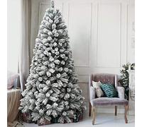 BAKAJI Albero di Natale Royal Super Folto Pino Verde Innevato Base Croce in Ferro Pieghevole Altissima qualità Rami con Neve Facile Montaggio Apertura Ombrello (240 cm)