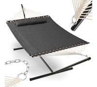 Amaca da Giardino Brasiliana Antracite Cuscino e Supporto Acciaio Portata 200kg