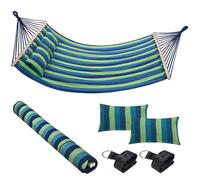 Bakaji Amaca da Giardino Doppia 2 Posti 232 x 148 cm Barre Trasversali in Legno