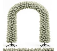 BAKAJI Arco Natalizio Innevato 200 x 240 cm con 1166 Punte Realistiche, Decorazione Addobbo di Natale da Esterno e Interno, Base in Metallo, Ideale per Negozi, Vetrine, Patio (senza Led)