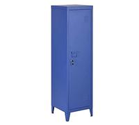 BAKAJI Armadietto Armadio da Spogliatoio in Metallo Anta con Chiusura a Chiave 3 Scomparti Interni Dimensioni 138 x 39 x 39 cm (blu)