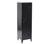 BAKAJI Armadietto Armadio da Spogliatoio in Metallo Anta con Chiusura a Chiave 3 Scomparti Interni Dimensioni 138 x 38,5 x 38,5 cm (Nero)