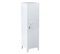 BAKAJI Armadietto Armadio da Spogliatoio in Metallo Anta con Chiusura a Chiave 3 Scomparti Interni Dimensioni 138 x 38,5 x 38,5 cm (Bianco)