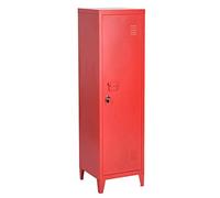 BAKAJI Armadietto Armadio da Spogliatoio in Metallo Anta con Chiusura a Chiave 3 Scomparti Interni Dimensioni 138 x 38,5 x 38,5 cm (rosso)