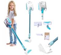 BAKAJI Aspirapolvere Giocattolo per Bambini 4 in 1 con Testine Intercambiabili, Aspiratutto Gioco per Ragazzi con Luci e Suoni Realistici, Aspirazione Forte, Contenitore Rifiuti Apribile, Idea Regalo