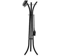 BAKAJI Attaccapanni Appendiabiti di Design a Piantana da Terra in Metallo con 9 Ganci Appendi Abiti e Base Treppiede Dimensione 60 x 53 x 176 cm (Nero)