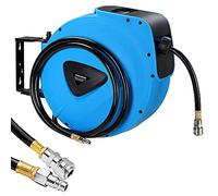 Bakaji Avvolgitubo Aria Compressa con Tubo 30 mt Attacco 1/4" Fissaggio a Parete Muro Sistema blocco automatico, Salvaspazio Accessorio Compressore Aria compressa Pressione Max 18 Bar