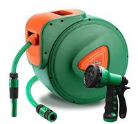 Avvolgitubo Acqua Automatico da Parete Tubo Giardino 30 Mt + 2 Mt Fissaggio muro