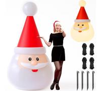 BAKAJI Babbo Natale Gonfiabile Autogonfiabile XXL Con Illuminazione LED e Kit Fissaggio Per Esterno Protezione IP44, Addobbo Decorazione Natalizia Luminosa per Giardino, Negozio, Vetrina (250cm Rosso)