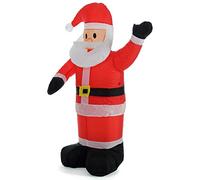 Bakaji Babbo Natale Gonfiabile Verticale Autogonfiabile Grande Altezza 120 cm Con Illuminazione a LED e Kit Fissaggio Per Esterno Protezione IP44 Addobbo e Decorazione Natalizia