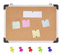 Bacheca Pannello Lavagna in Sughero Cornice in Alluminio da Parete 90x60x1.8 cm