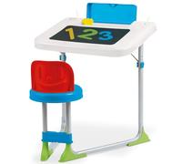 BAKAJI Banco Scuola 2 in 1 per Bambini Piano Reclinabile con Struttura in Ferro, Seggiolino e Vano Portaoggetti, Scrivania con Sedia per Ragazzi, Scrittoio Gioco Educativo (Azzurro)