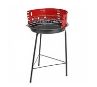 BAKAJI Barbecue a Carbone Carbonella BBQ Grill in Metallo con Paravento Griglia Rotonda Diametro 33 cm