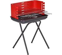 BAKAJI Barbecue a Carbonella in Acciaio, BBQ Braciere Portatile, Grill da Giardino Ideale per Campeggio, Balcone, Esterni, Struttura Stabile e Resistente, Gambe Pieghevoli Salvaspazio, 70 x 37 x 51 cm